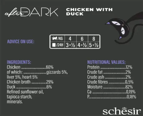 Schesir After Dark Cat Pate Chicken and Duck, 80 GM Ithinpets (1)