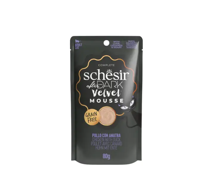 Schesir After Dark Velvet Cat Mousse Chicken and Duck, 80 GM Ithinkpets (1)
