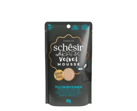 Schesir After Dark Velvet Cat Mousse Chicken and Quail Egg, 80 GM Ithinkpets (1)