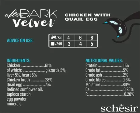 Schesir After Dark Velvet Cat Mousse Chicken and Quail Egg, 80 GM Ithinkpets (1)