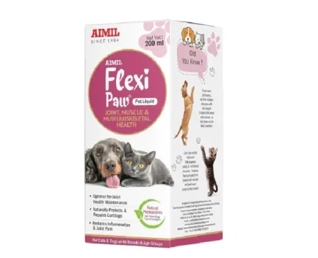 Aimil Flexipaw Pet Liquid, Herbal Joint & Hip Support for Dogs and Cats, 200 ML at ithinkpets.com (1) (1)