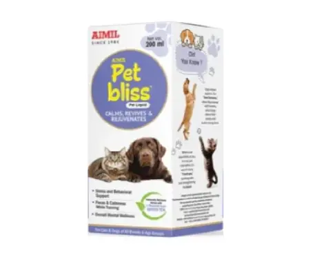 Aimil Pet Bliss Pet Liquid for Calming & Stress Relief for Dogs & Cats, 200 ML at ithinkpets.com (1) (1)