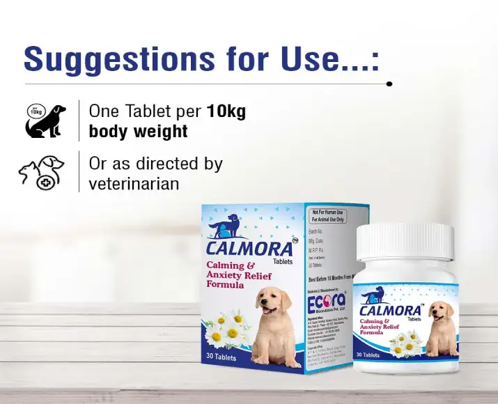 Ecora Calmora Tablets for Pets, Complete Nervine Care,Supports Calming & Stress Relief,30 Tablets Ithinkpets (4)