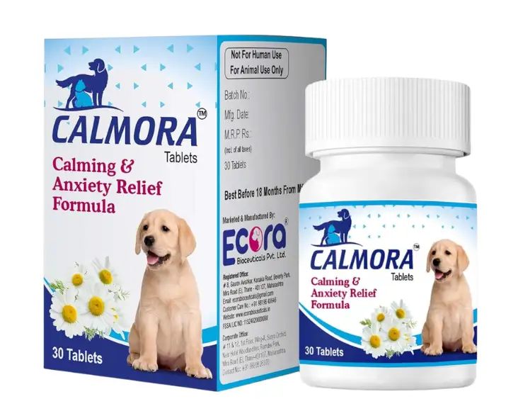 Ecora Calmora Tablets for Pets, Complete Nervine Care,Supports Calming & Stress Relief,30 Tablets Ithinkpets (4)