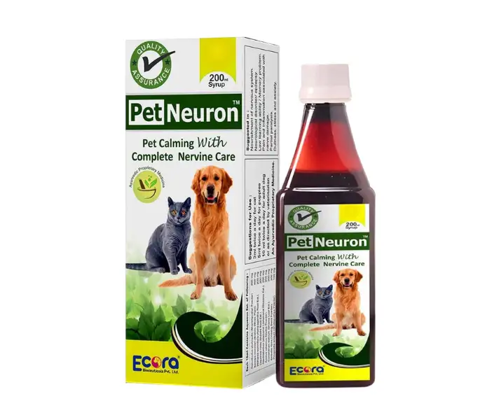 Ecora Pet Neuron Syrup for Dogs & Cats, Nervine Care & Calming Support, 200 ML Ithinkpets (1)