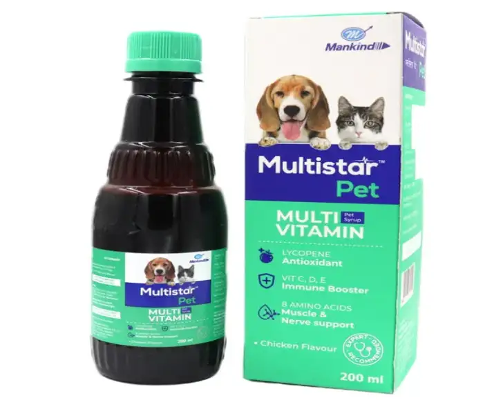 Mankind Multistar Pet Syrup Multivitamin Supplements for Dogs & Cats, 200 ML Ithinkpets (5)