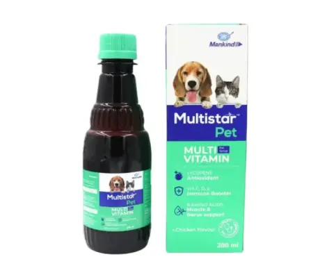 Mankind Multistar Pet Syrup Multivitamin Supplements for Dogs & Cats, 200 ML Ithinkpets (5)