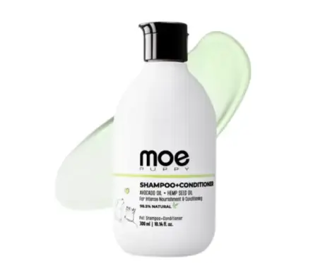 Moe Puppy 2 in 1 Shampoo & Conditioner for Deshedding & Detangling in Dogs & Cats, 2 Sizes at ithinkpets.com (1)