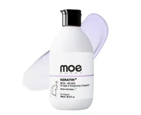 Moe Puppy Keratin Plus, Hairfall Shampoo for Dogs & Cats, 2 Sizes at ithinkpets.com (1)