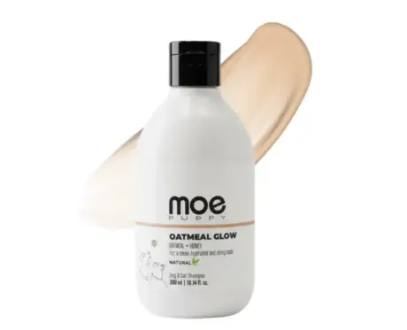 Moe Puppy Oatmeal Glow Shampoo, Shine Boosting with Oatmeal & Honey for Dogs & Cats, 300 ML at ithinkpets.com (1)