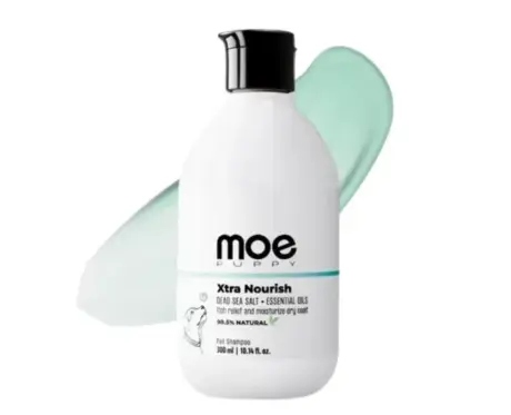 Moe Xtra Nourish Shampoo for Relieving Itch and Moisturizing Dry Coat for Dogs & Cats, 2 Sizes at ithinkpets.com (1) (1)