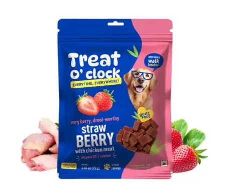 Natural Remedies Treat O Clock Strawberry & Chicken Dog Treats,Energy Booster with Vitamin D3 & Calcium, 75 GM Ithinkpets (1)