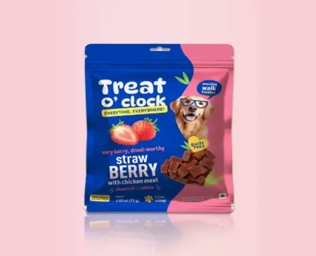 Natural Remedies Treat O Clock Strawberry & Chicken Dog Treats,Energy Booster with Vitamin D3 & Calcium, 75 GM Ithinkpets (1)