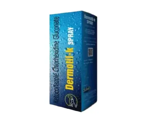 Sihil Dermotil K Spray, Antibacterial & Antifungal (Ketoconazole) for Dogs and Cats, 100 ML at ithinkpets.com (1) (1)