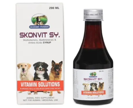 Skonner Pharma Skonvit Syrup Multivitamin Supplement for Dogs, 200 ML at ithinkpets.com (1)