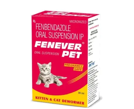 Skyec Fenever Cat & Kittens Oral Suspension Dewormer (Fenbendazole), 30 ML at ithinkpets.com 1 (1)