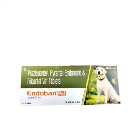 TTK Endoban Pet Dewormer Tablets for Dogs 10 Tablets intestinal worm treatment Ithinkpets.com