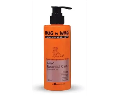 TTK Hug N Wag 4 in 1 Shampoo, Essential Care with Pro Vitamin B5 for Dogs, 225 ML at ithinkpets.com (1) (1)