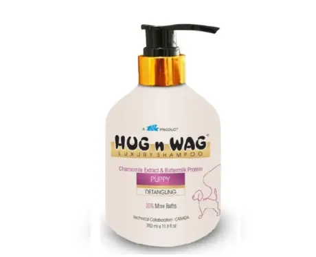 TTK Hug N Wag Luxury Puppy Shampoo with Hyaluronic Acid, 350 ML at ithinkpets.com (1) (1) (1)