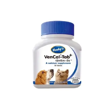 Venkys Vencal Tab Plus Calcium Supplements for Dogs and Cats, 30 Tablets at ithinkpets.com (1) (1)