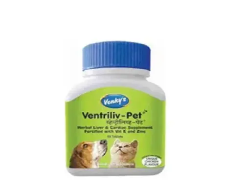 Venkys Ventriliv Pet Tablets Liver Supplement for Dogs and Cats, 50 Tablets at ithinkpets.com (1) (1)