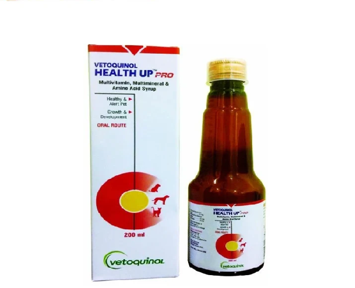 Vetoquinol Health Up Pro, Multivitamin, Multi mineral & Amino Acid Syrup for Pets, 200 ML at ithinkpets.com (1) (2)