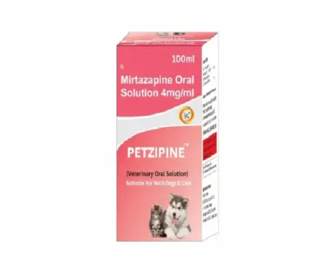 Oriheal Petzipine (Mirtazapine) Oral Solution for Dogs and Cats, 100 ML at ithinkpets.com 1 (2)