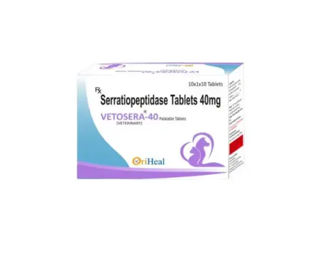 Oriheal Vetosera 40 MG (Serratiopeptidase) Tablet for Dogs and Cats at ithinkpets.com 1