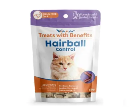 Vvaan Hairball Control Treats for Cats, Grain Free, With Duck, 50 GM at ithinkpets.com (1) (1)