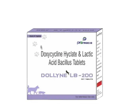 Pfarmacia Dollyne LB 200 MG antibiotic tablets for dogs and cats Ithinkpets.com