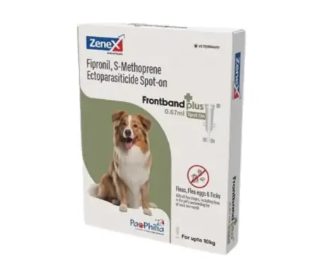 Zenex Frontband Plus spot on for dogs flea and tick treatment Ithinkpets.com