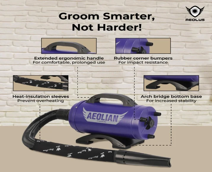 Aeolian Pro Ametek Powered Dryer, Single Motor (TD-901GT-PRO) at ithinkpets.com 2