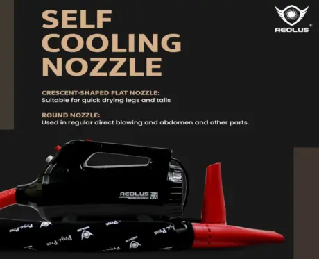 Aeolus Nova Brushless Motor Dryer for Pets, Black, (TD-941NOVA) at ithinkpets.com 2