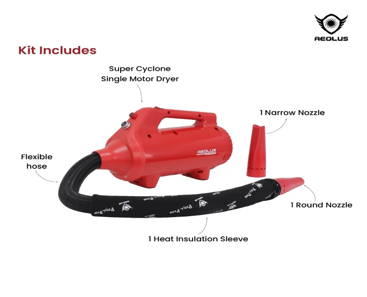 Aeolus Super Cyclone Pet Dryer, Single Motor (TD-941GTR ) at ithinkpets.com 4