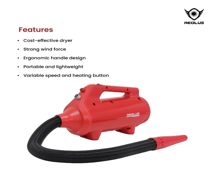 Aeolus Super Cyclone Pet Dryer, Single Motor (TD-941GTR ) at ithinkpets.com 5