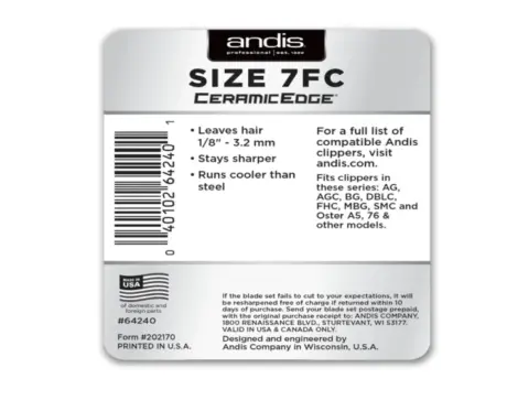 Andis CeramicEdge Blade Size 7FC at ithinkpets.com 2