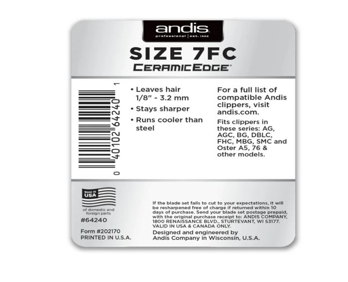 Andis CeramicEdge Blade Size 7FC at ithinkpets.com 2
