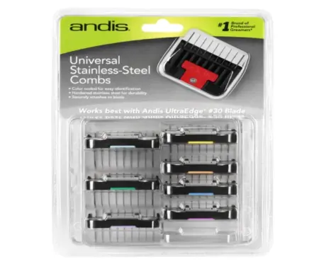 Andis Universal Stainless Steel Combs 8 Piece Set at ithinkpets.com 2