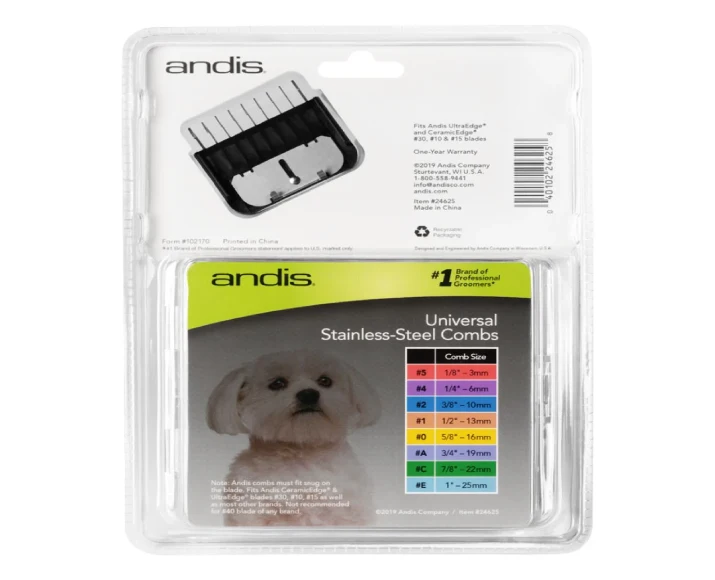 Andis Universal Stainless Steel Combs 8 Piece Set at ithinkpets.com 7