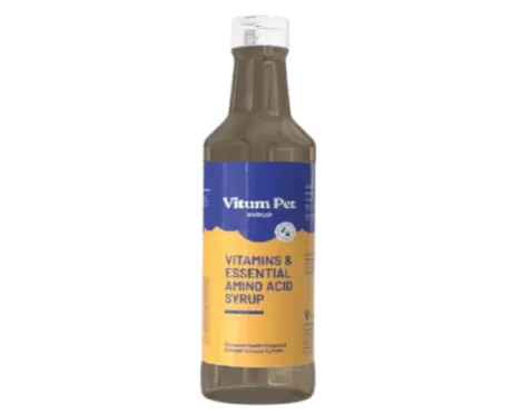 Tineta Vitum Pet Vitamins & Essential Amino Acid Syrup for Dogs, Cats & Birds, 200 ML at ithinkpets.com 1