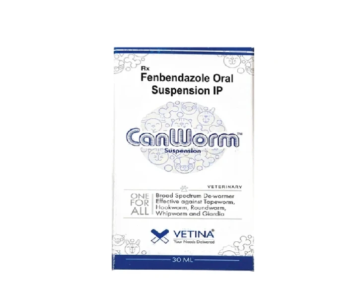 Vetina Canworm Suspension (Fenbendazole) for Deworming, 30 ML at ithinkpets.com 1 (1)