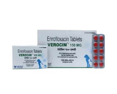 Vetina Verocin 150 MG Tablet (Enrofloxacin) for Dogs and Cats at ithinkpets.com 1 (3)