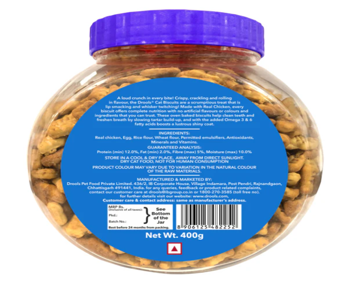 Drools Biscuit Cat Treat for Cats & Kittens, 400 GM at ithinkpets.com 3