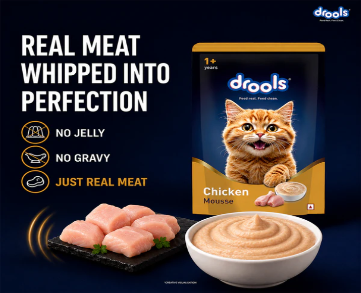 Drools Chicken Mousse Adult Cat Wet Food, 80 GM at ithinkpets.com 2