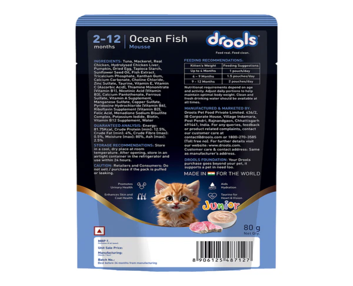 Drools Ocean Fish Mousse Kitten Cat Wet Food, 80 GM at ithinkpets.com 12