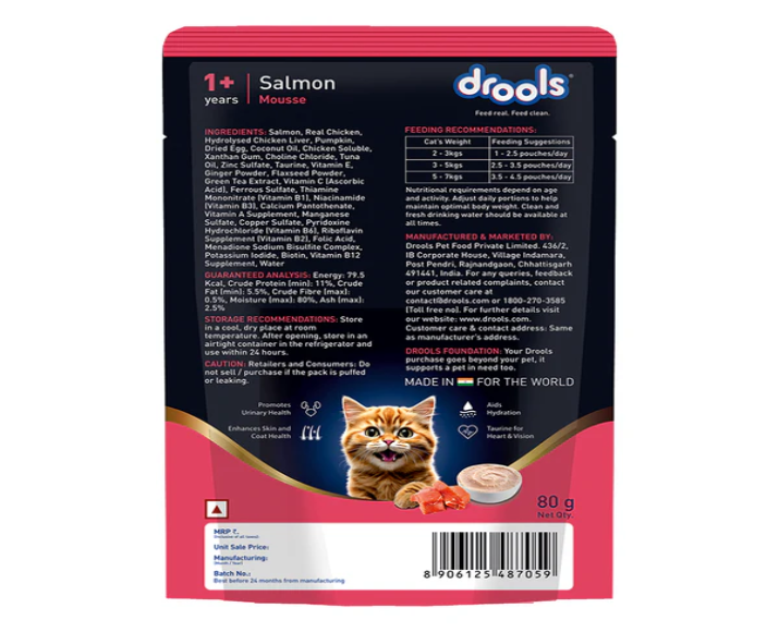 Drools Salmon Mousse Adult Cat Wet Food, 80 GM at ithinkpets.com 11