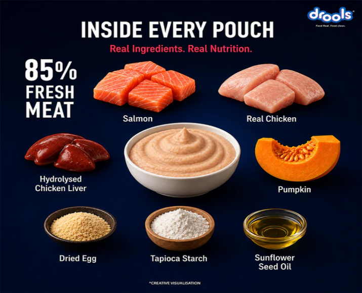 Drools Salmon Mousse Adult Cat Wet Food, 80 GM at ithinkpets.com 4