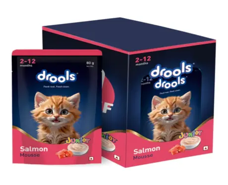 Drools Salmon Mousse Kitten Cat Wet Food, 80 GM at ithinkpets.com 1