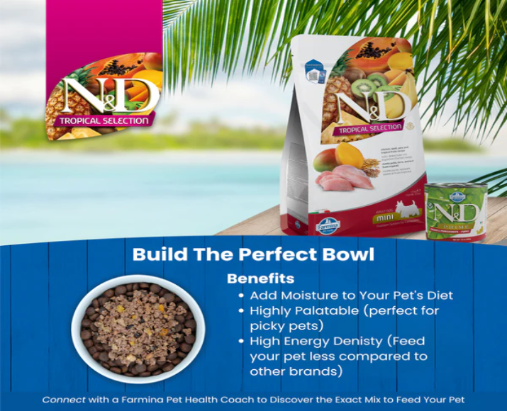 Farmina N&D Tropical Selection Chicken Adult Dog Medium & Maxi Dry Food at ithinkpets.com 6