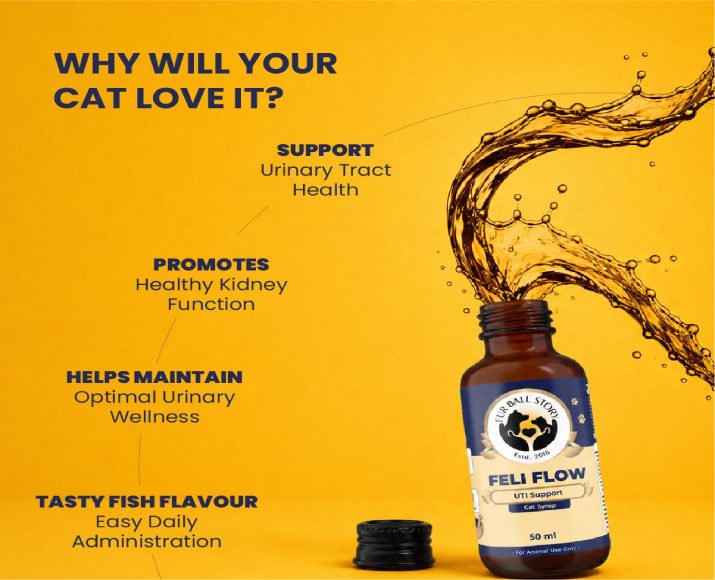 Fur Ball Story Feli Flow Urinary Wellness Liquid Supplement for Cats, 50 ML at ithinkpets.com 4